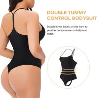 Womens Slim Shapewear Butt Lifting Shapewear Round Neck Strap Shirt Jumpsuit