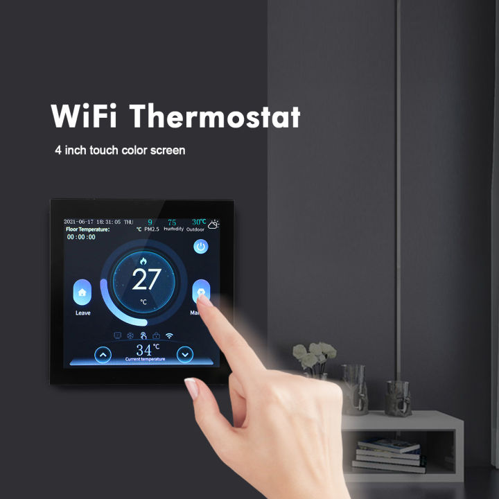 tuya-wifi-smart-home-thermostat-สำหรับหม้อต้มก๊าซอุณหภูมิความร้อนไฟฟ้าพร้อมอุณหภูมิกลางแจ้งในร่มพยากรณ์อากาศ