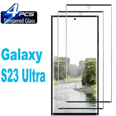 1/4Pcs Tempered Glass For Samsung Galaxy S23 Ultra Screen Protector Glass Film