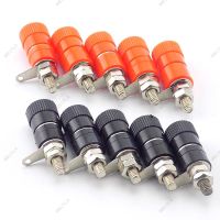 50pcs 4mm Banana Plugs Connector Jack Plug Socket Nickel Plated Binding Post Nut Red Black DIY Banana Adapter Plug WB15TH