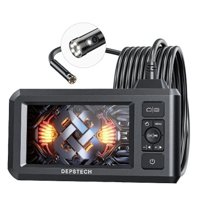 DEPSTECH 1080P Single &amp; Dual Lens Endoscope Camera with 4.3 "IPS LCD Inspection Camera 7 LED 32GB TF for Car Sewer Inspection