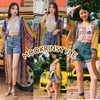 ❦┋ ?Mookrinstyle?เสื้อคลุมยาว มีฮูด ใส่สบายเนื้อพริ้ว เสื้อคลุมโบฮีเมียน ใส่ได้ชายหญิง เสื้อคลุมชุดว่ายน้ำ พร้อมส่ง