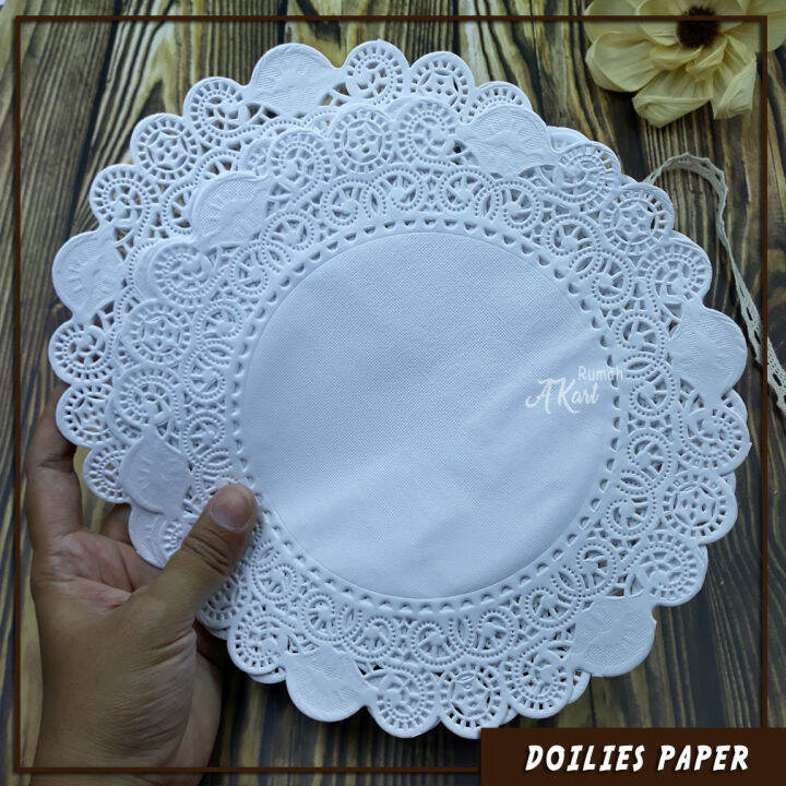 Paper Doilies Putih 8.5" untuk Keperluan Kerajinan Isi 20 Lembar