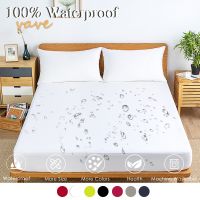 100% Waterproof Solid Bed Fitted Sheet Nordic Adjustable Mattress Covers Four Corners with Elastic Band Multi Size Bed Sheet