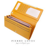 กระเป๋าสตางค์ผู้หญิงแบบใหม่ของ Pierre Louis กระเป๋าสตางค์สองพับสีล้วนสไตล์เกาหลีกระเป๋าคลัทช์ผู้หญิงแบบเรียบง่ายรองรับขนาดใหญ่