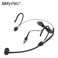 Iiimymic ชุดหูฟังไมโครโฟนสีดำทิศทางเดียวขนาด3.5มม. ไมโครโฟนสวมศีรษะร้องเพลงแบบล็อคได้สำหรับ Bodypack ไร้สาย Sennheiser