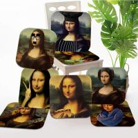 【LZ】 Funny Prints Mona Lisa Art Seat Cushion Office Dining Stool Pad Sponge Sofa Mat Non-Slip Stool Seat Mat