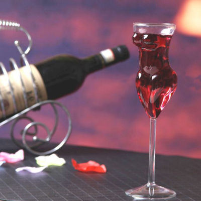 HUALI02ผู้หญิงรูปร่างร่างกายไวน์แดงถ้วยแก้วปาร์ตี้ไวน์แก้วค็อกเทลแว่นตาคลับบาร์