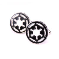 C-MAN ฝรั่งเศส Star Wars Galactic Empire โลโก้งานแต่งงาน Cufflinks สำหรับบุรุษและสตรี Enamel ยี่ห้อ Cuff ปุ่มขายส่ง Cuff Links