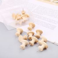 15Pcs Nautral Cork Wooden Pushpins Thumbtack Board Pins Drawing Photo Wall Studs Office School Supplies Clips Pins Tacks