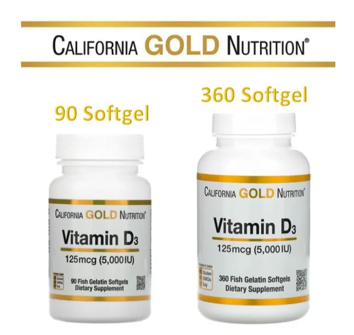 California Gold Nutrition, Vitamin D3, 125 mcg (5,000 IU), 90 - 360 ...