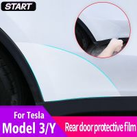 Car TPU Rear Door Transparent Trim Stickers Triangle Protective Film For Tesla Model 3 Model Y Decoration Refit Accessories