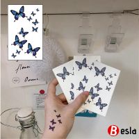 1 Temporary Fish Blue Butterfly Pattern Waterproof Tattoo Sticker BESLA