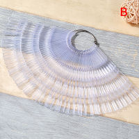 [huguosheng] 150 PCS NAIL Swatch sticks with Ring Fan Shape Nail Art polish Display TIP