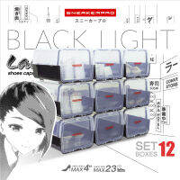 !! Sneakerpro Black Light เซต 12 ชิ้น Sneakerpro กล่องรองเท้า แบบใหม่ ด้านบนกล่องใส ด้านล่างสีดำทึบสไตล์ Capsule