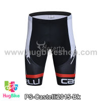 กางเกงจักรยานขาสั้นทีม Castelli 15 สีดำขาวแดง