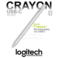 Logitech Crayon (USB-C) (Silver) ปากกาไร้สาย สำหรับไอแพด สีเทา ของแท้ ประกันศูนย์ 1ปี