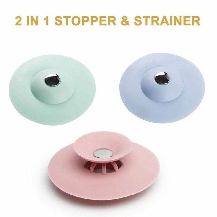 ready-stock-trap-hair-catcher-bathtub-shower-drain-stopper-2-in-1-silicone-drain-tub-stopper-strainers-for-floor-kitchen-laundry-and-bathroom