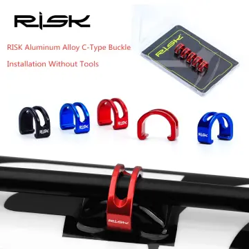 RISK 6pcs/set Bike Bicycle 3M Adhesive Alloy Stick on Cable Guide C-Clip  Hydraulic Brake Shift Cable Housing Holder Organizer