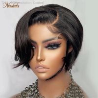 Nadula Hair 13x1 Side Part Bob Wig Short Pixie Cut Wigs For Women 100 Human Hair Wig [ Hot sell ] Decoration Center