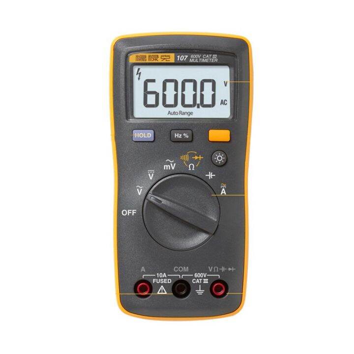 Fluke 107 Auto Range Digital Multimeter AC/DC Voltage Current Tester ...