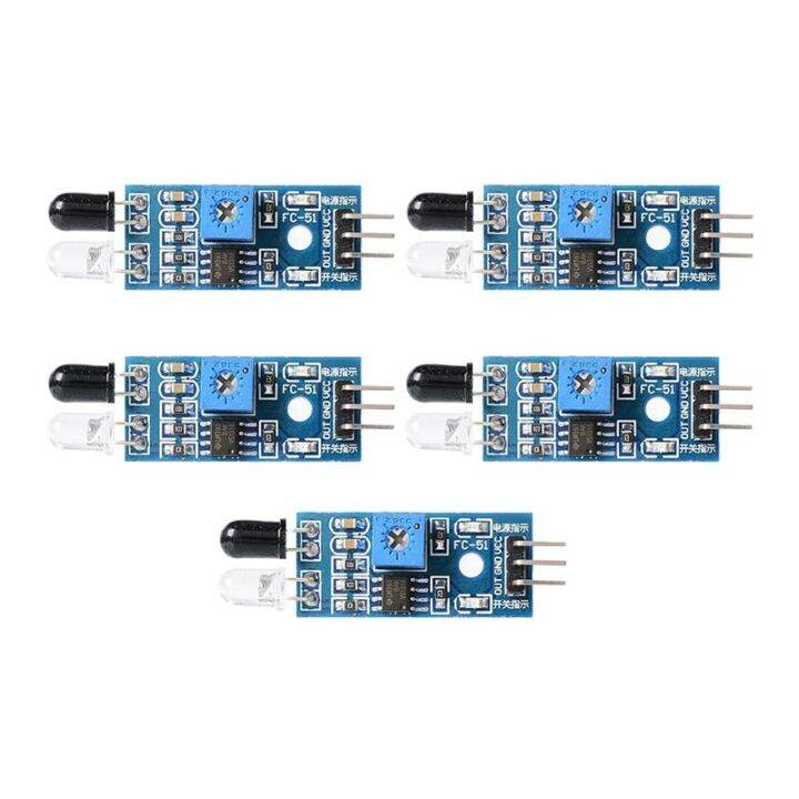 5 x obstacle avoid infrared IR photoelectric reflection Sensor module ...