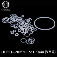 10 Buah/Lot Cincin Silikon Putih Cincin Silikon/VMQ O Cincin Karet O-ring Segel 3.5Mm Ketebalan OD13/15/17/20Mm Cincin Pencuci Minyak Paking