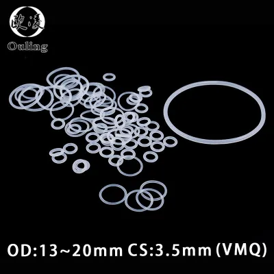 10 Buah/Lot Cincin Silikon Putih Cincin Silikon/VMQ O Cincin Karet O-ring Segel 3.5Mm Ketebalan OD13/15/17/20Mm Cincin Pencuci Minyak Paking