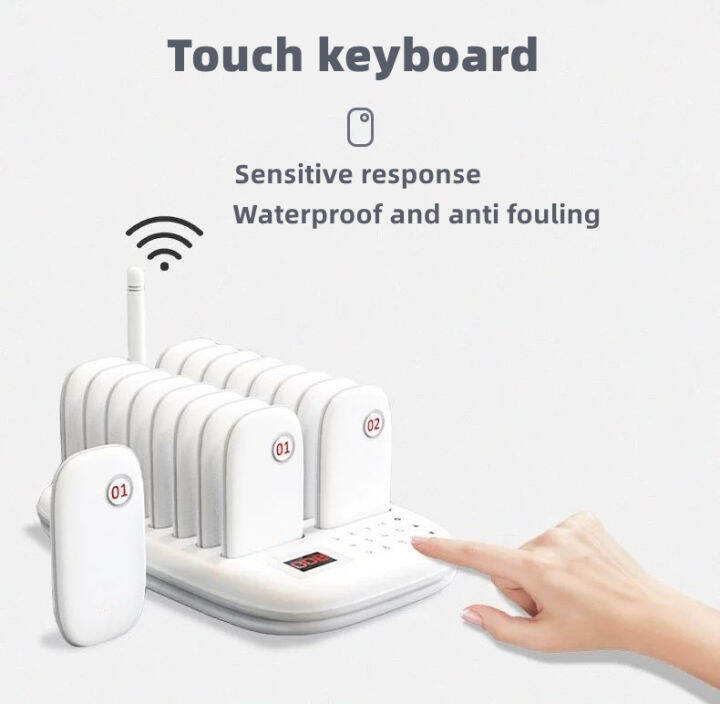 Restaurant Pager Calling System 16 Coasters Buzzer Vibrator Bell