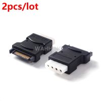 2pcs/lot 15Pin 15 Pin SATA Male to Molex IDE 4 Pin Female Adapter Extension Power Cable Connector HY1442