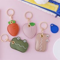 【CW】○✈✶  Useful Leather Personality Access Card Cover Chain Pendant Cartoon Keychains Keyfob