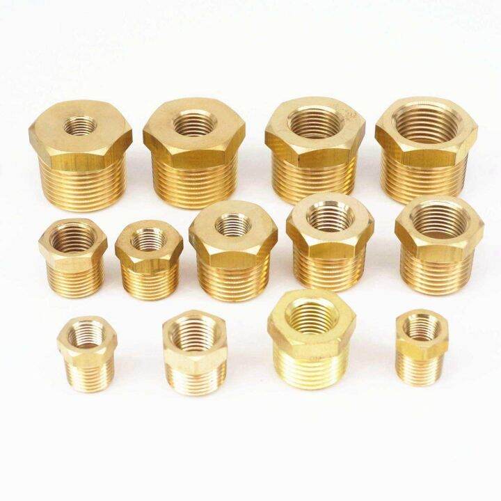 1-4-quot-3-8-quot-1-2-quot-3-4-quot-npt-bspt-male-x-female-brass-reducing-bushing-pipe-fittings-connectors-adapter-air-gas-fuel-water