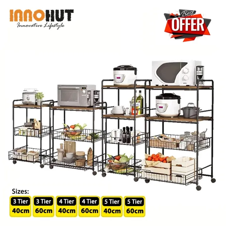 Innohut Multipurpose Powder Coated Metal Kitchen Rack with Drawer and