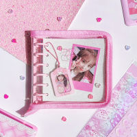 Sharkbang A7 Square Binder ซิปโน้ตบุ๊ค Glitter Journals Agenda Planner PVC Kpop Photocard Binder ชุดของขวัญเครื่องเขียน