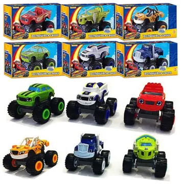 6Pcs Set Children Cartoon Machines Blaze Model Russian Classic Vehicles  Toys Monster Truck Racer Figure Kids Game Cars Gifts