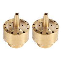 2X Fountain Nozzle Heads,Brass Column Multi Direction Jet Pond Fountain Water Spray Sprinkler Head Garden(3/4 Inch)