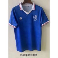 เสื้อกีฬาแขนสั้น ลายทีมชาติฟุตบอล Netherlands Away 1991 คุณภาพสูง ไซซ์ S - 2XL