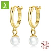 [COD] Cross-border supply of goods niche temperament bead earrings s925 silver European and fashion gold-plated pearl SCE1257