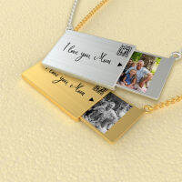 Personalize Custom Word And Photo Romantic Lover Letter Pendants Charm Envelope Fashion Necklace For Women Jewelry2023