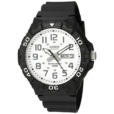 Casio Mens Diver Style Quartz Resin Casual Watch, Color:Black (Model: MRW-210H-7AVCF)