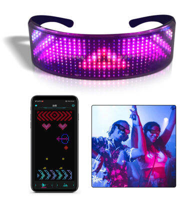 LED Luminous Glasses Bluetooth Electronic Shining Glasses App Control DJ Eyewear Bar Performance Lighting Glow Party Supplies