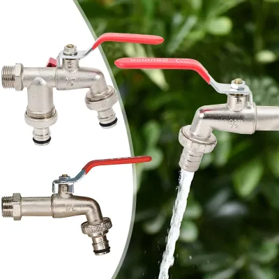 1/2 IBC Water Tank Connector 2 1 Way Water Coupling Adapter Garden Hose Irrigation Tap Joint Replacement Valve Fitting Faucet