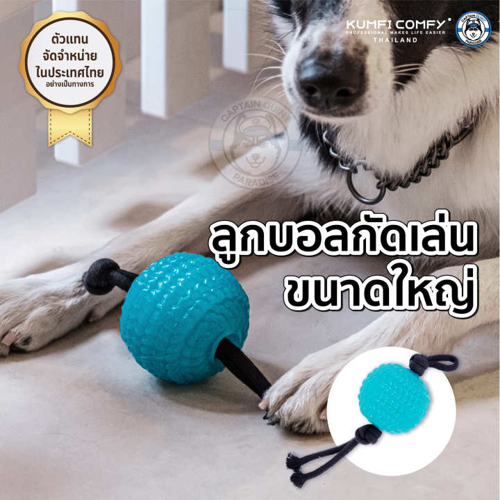 ลูกบอลกัดเล่น-ของเล่นสุนัข-ball-on-rope-chew-kumfi-comfy-จากตัวแทนจำหน่ายอย่างเป็นทางการ-เจ้าเดียวในประเทศไทย