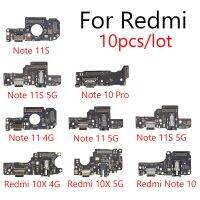 10ชิ้น/ล็อต USB ขั้วต่อแท่นชาร์จบอร์ดสายเคเบิ้ลยืดหยุ่นสำหรับ Redmi Note 10 11S 10S 10X 11E 11 Pro + 4G 5G