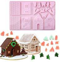 1PCS Christams Gingerbread House Silicone Mold Kit Navidad Chocolate Bakeware Handmade 3D Cookie Mold for DIY Biscuit Tool Bread Cake  Cookie Accessor