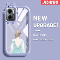 เคส JIUMOO สำหรับ Xiaomi Redmi 10 5G Redmi Note 11E 5G Redmi 11 Prime 5G เคสการ์ตูนน่ารักเด็กสาวสวยกันกระแทกซิลิโคนนิ่มน่ารักเคสโทรศัพท์โปร่งใสเคสนิ่มป้องกันเลนส์กล้องถ่ายรูปรูปสัตว์ประหลาดน้อยสุดสร้างสรรค์