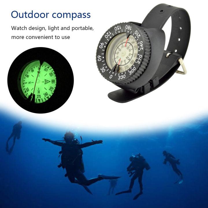 professional-diving-compass-outdoor-compass-waterproof-navigator-digital-watch-scuba-watchband-compass-fluorescent-dial-compass