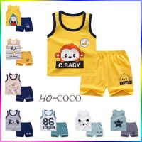 COD SDFGERTYTRRT Clothes for Kids Summer Terno Baby Boy Clothes Set Cartoon Cotton T-shirt Vest Comfortable Casual Shorts 2Pcs/set