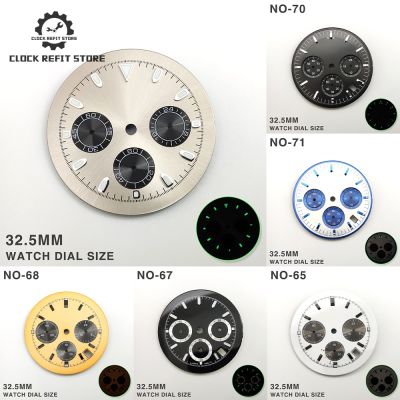 Clock 32.5MM Modified Accessories Multi-Function Timing Running Second Six-Pin Dial VK63 Movement Watch Panda Literal