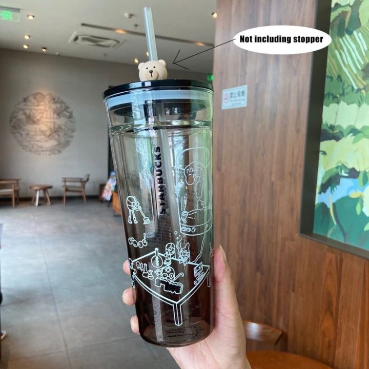 starbucks-tumbler-แก้ว-starbucks-แก้ว-starbucks-ของแท้-ใหม่สองชั้นถ้วยพลาสติกใสสร้างสรรค์ถ้วยน้ำ-pp-พลาสติกฟางดีไซน์สบายถ้วยฟาง-goob-823